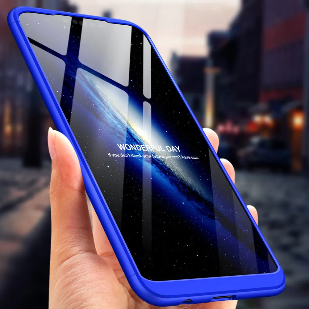 For HUAWEI NOVA 3I/P smart Plus 3 in 1 360 Degree Non-slip Shockproof Full Protective Case blue black blue