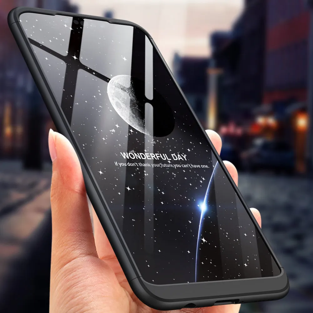 For HUAWEI NOVA 3I/P smart Plus 3 in 1 360 Degree Non-slip Shockproof Full Protective Case blue black blue