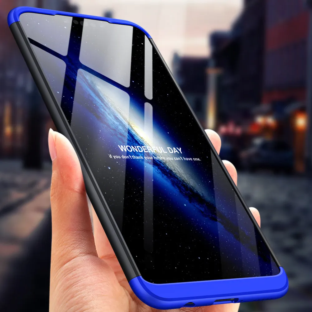 For HUAWEI NOVA 3I/P smart Plus 3 in 1 360 Degree Non-slip Shockproof Full Protective Case blue black blue