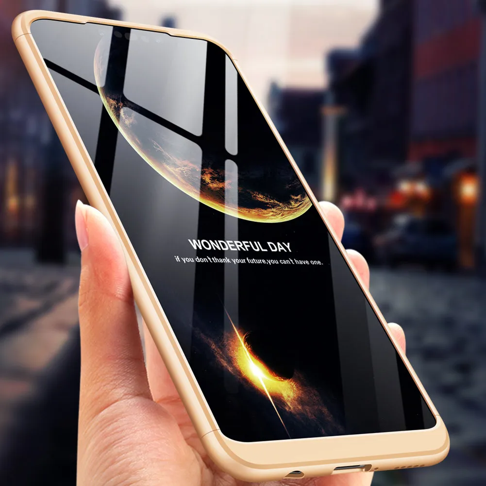 For HUAWEI NOVA 3I/P smart Plus 3 in 1 360 Degree Non-slip Shockproof Full Protective Case gold