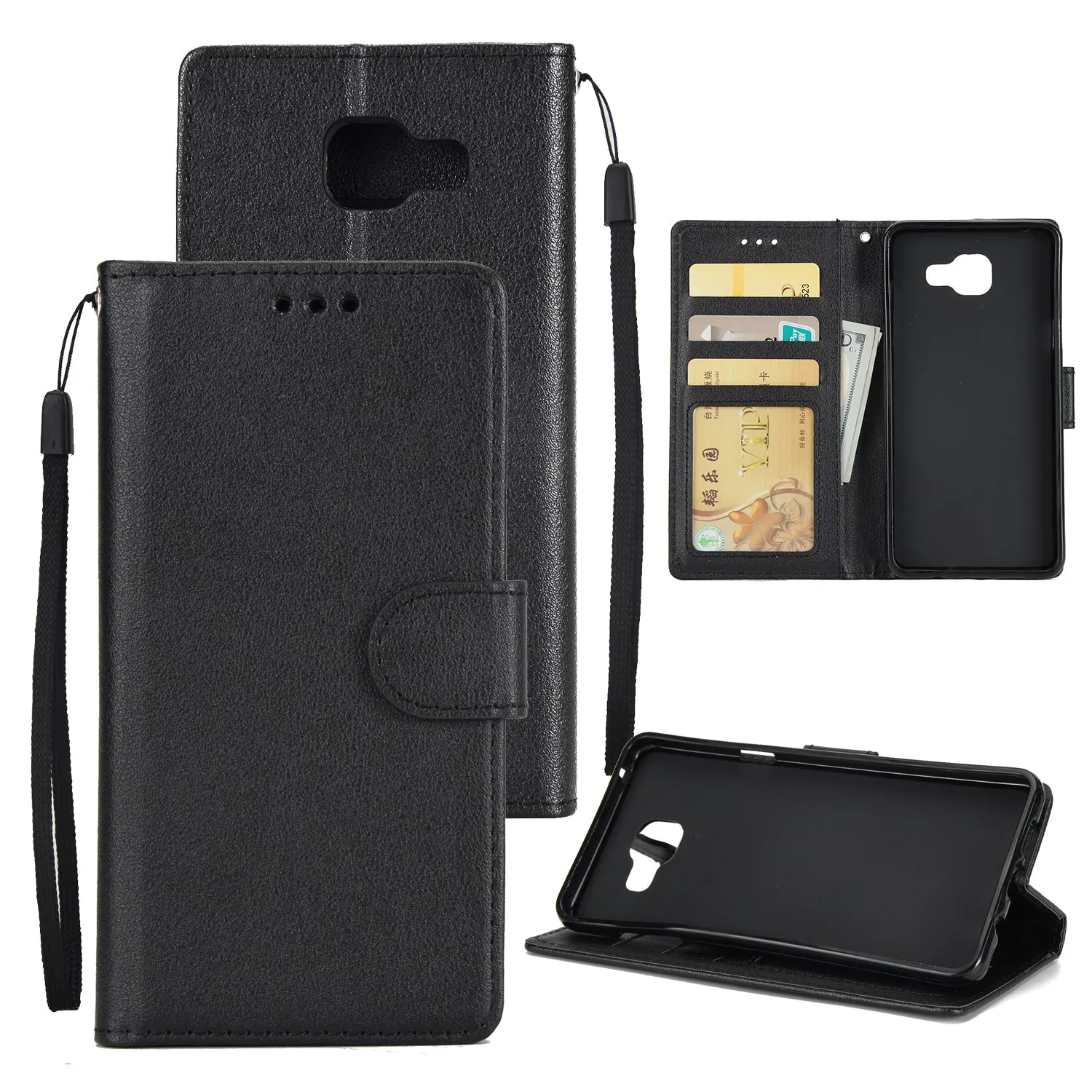 For Samsung A7 2017/A720 PU Leather Cell Phone Case Protective Cover Shell with Buckle blue