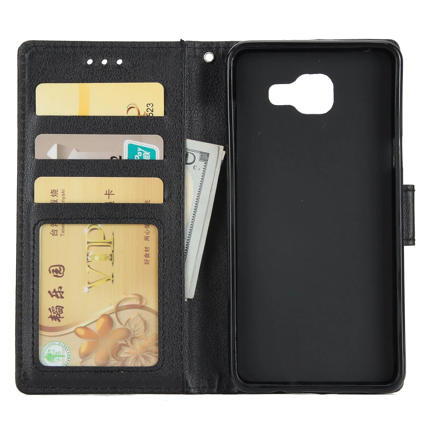 For Samsung A7 2017/A720 PU Leather Cell Phone Case Protective Cover Shell with Buckle blue