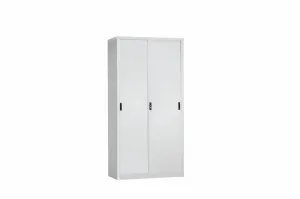 Full Height Sliding Door Cupboard - with 3 Adjustable Shelves