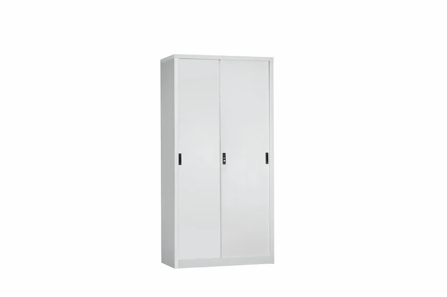 Full Height Sliding Door Cupboard - with 3 Adjustable Shelves