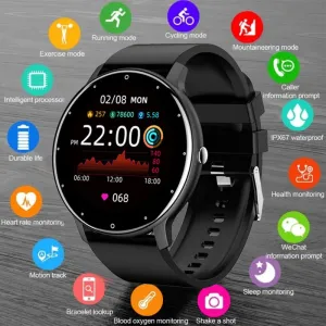Full Touch Smart Watch: Sporty, Waterproof, Bluetooth - 2024 Edition