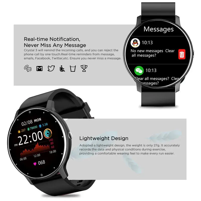 Full Touch Smart Watch: Sporty, Waterproof, Bluetooth - 2024 Edition