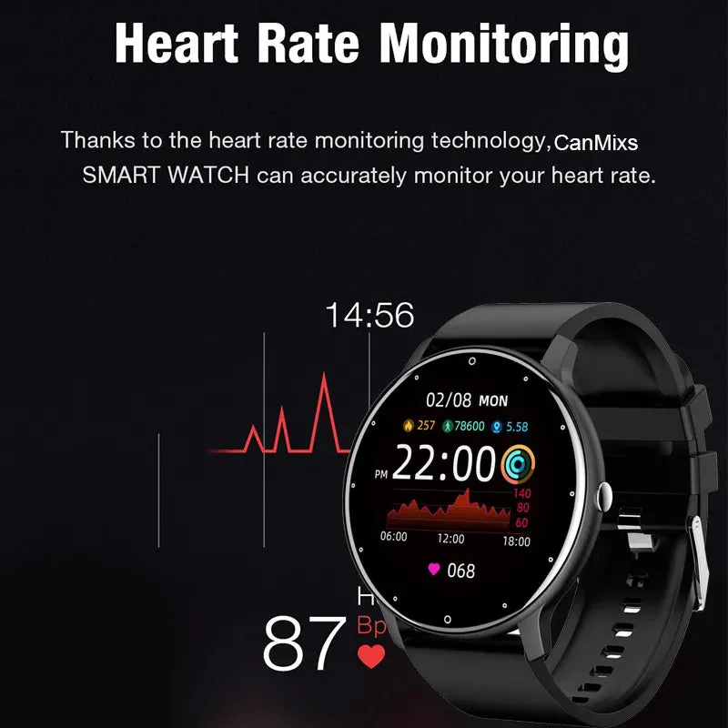 Full Touch Smart Watch: Sporty, Waterproof, Bluetooth - 2024 Edition
