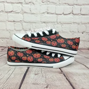 Halloween orange pumpkin lantern sneakers