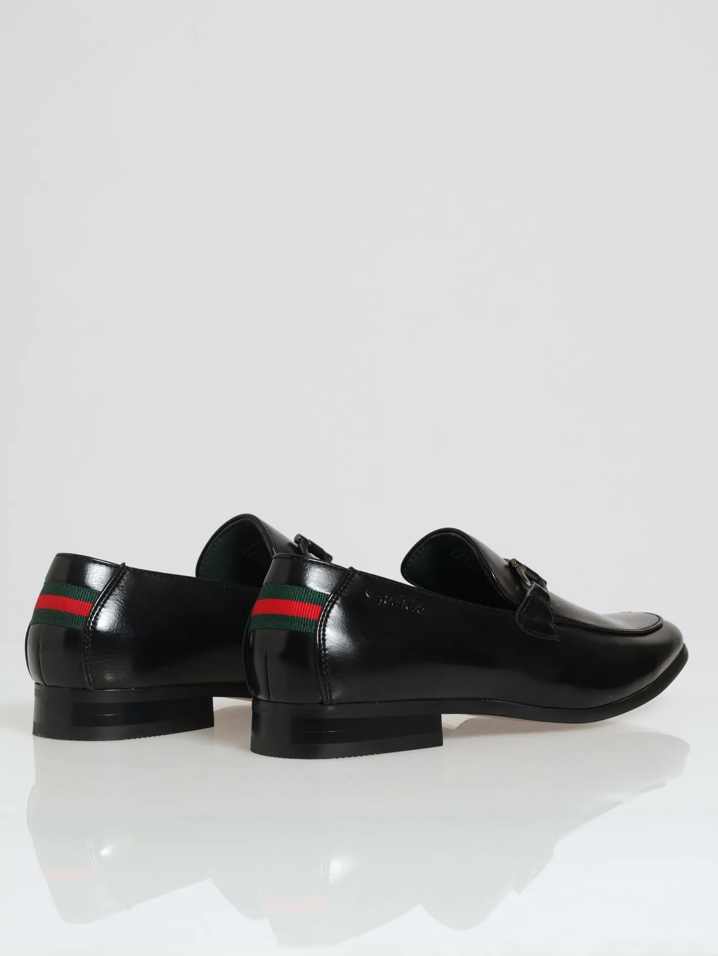 Heel Slip On With Metal Trim Detail - Black