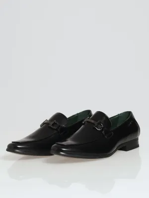 Heel Slip On With Metal Trim Detail - Black