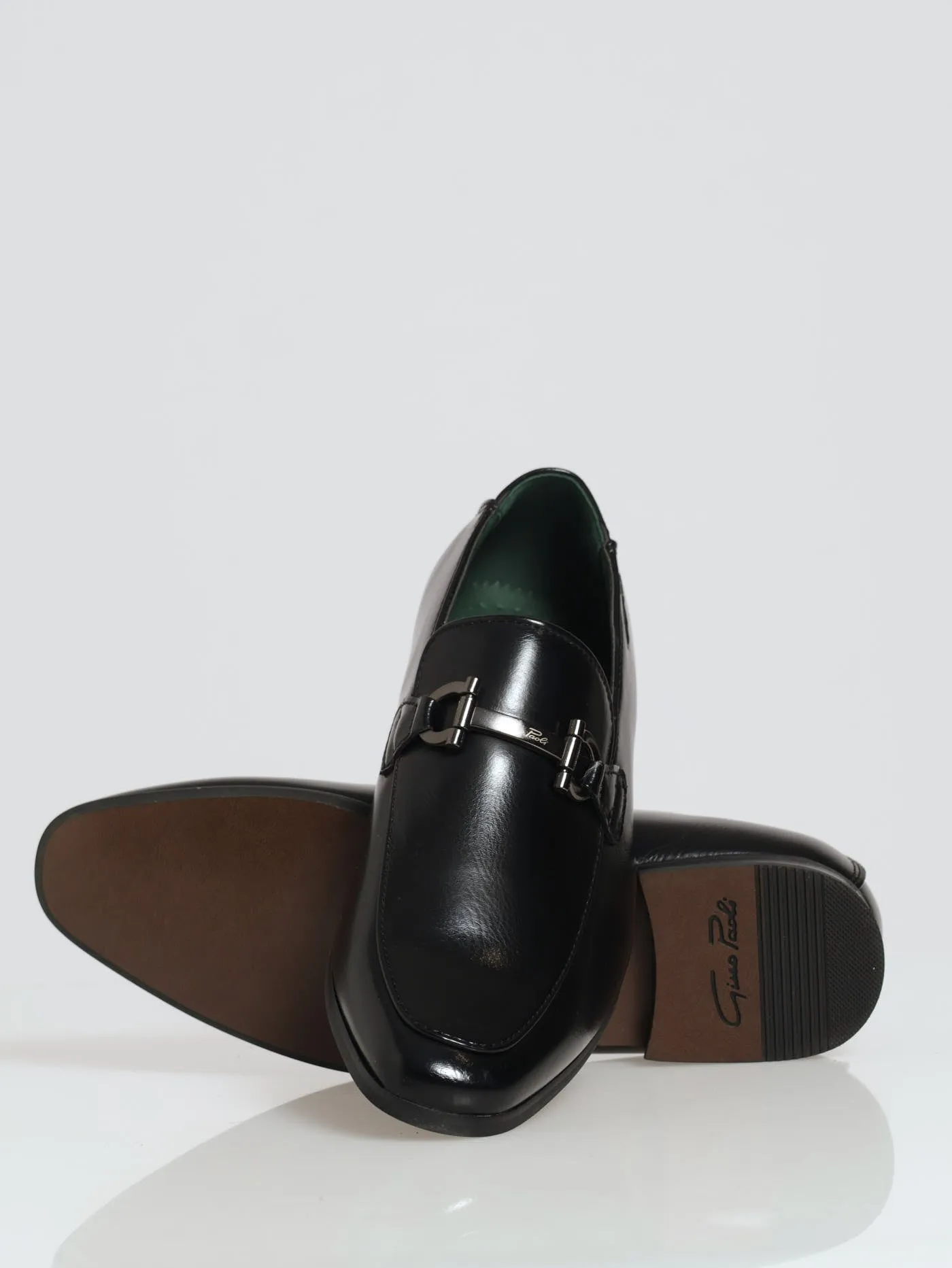 Heel Slip On With Metal Trim Detail - Black