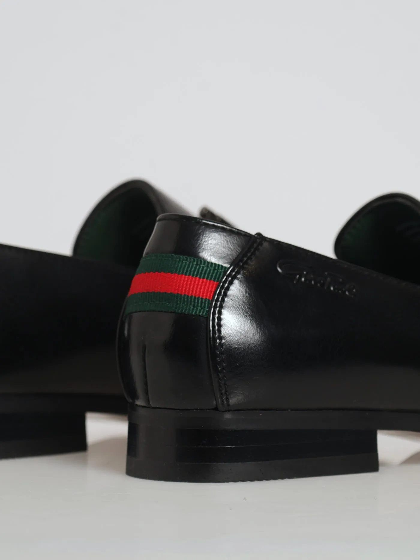 Heel Slip On With Metal Trim Detail - Black