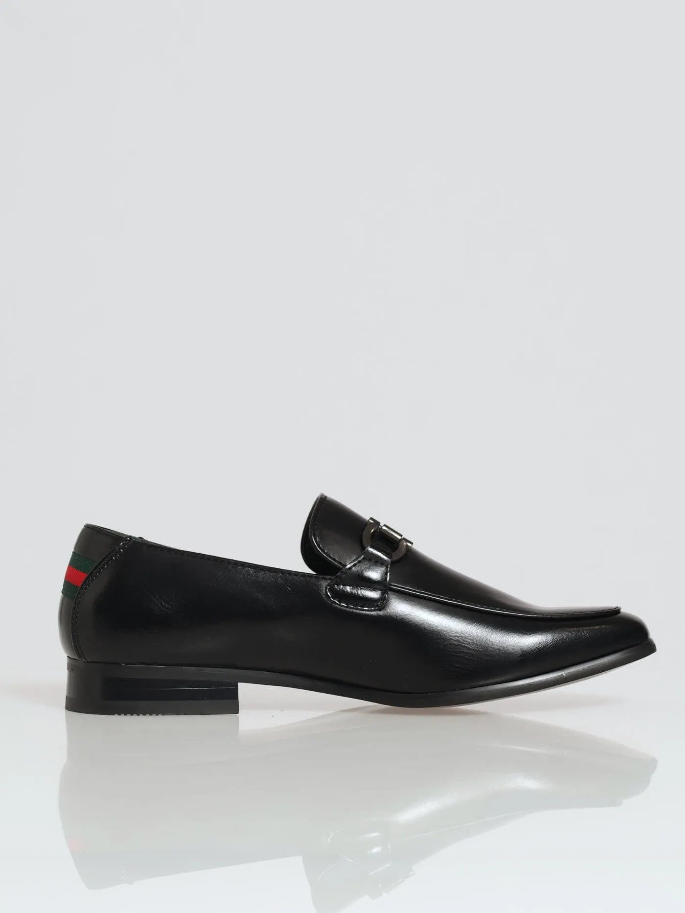 Heel Slip On With Metal Trim Detail - Black