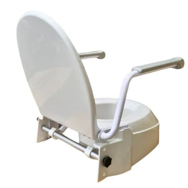 HOMECRAFT Raised Toilet Seat with Armrests Height Adjustable