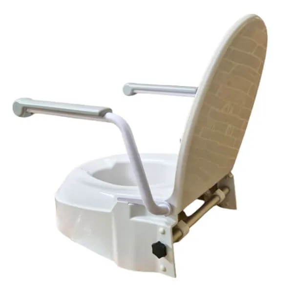 HOMECRAFT Raised Toilet Seat with Armrests Height Adjustable