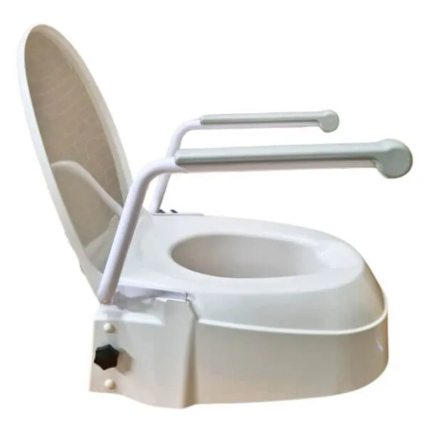 HOMECRAFT Raised Toilet Seat with Armrests Height Adjustable