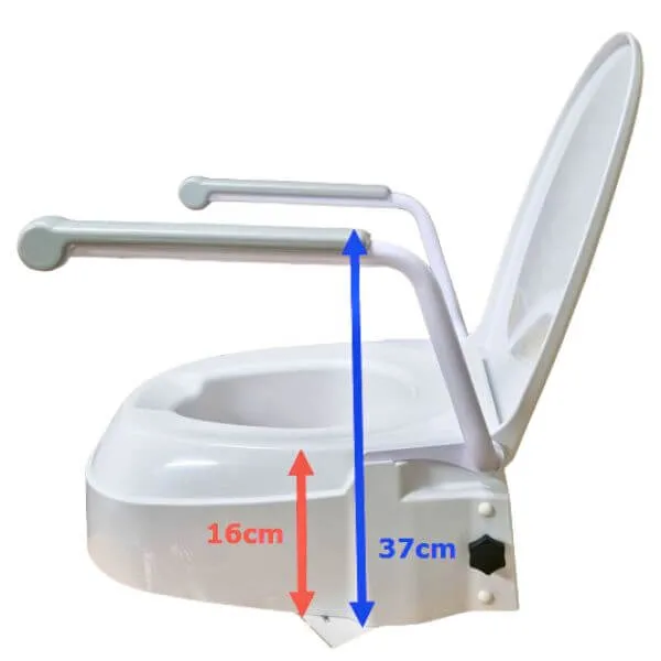 HOMECRAFT Raised Toilet Seat with Armrests Height Adjustable