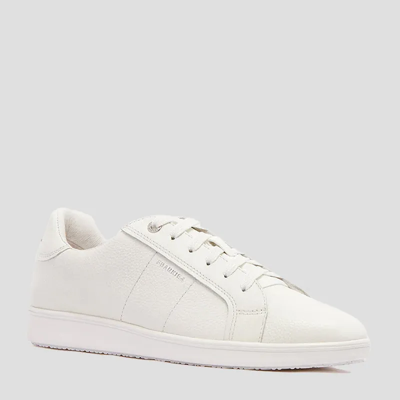 JACKIE V - WHITE TUMBLED LEATHER