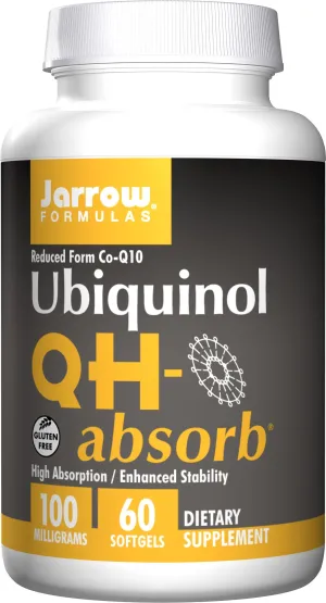 Jarrow Fórmulas, Ubiquinol Qh Absorb Co Q10 100 mg, 60 cápsulas blandas
