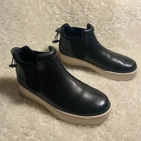 J/Slide Black Joggle Leather Boot Size 6