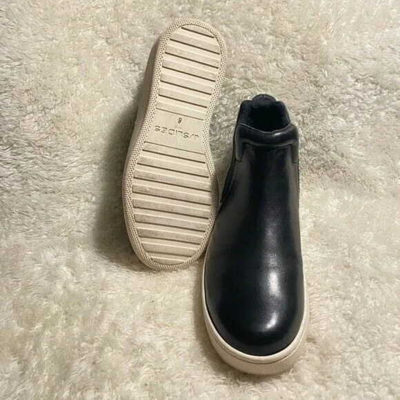 J/Slide Black Joggle Leather Boot Size 6