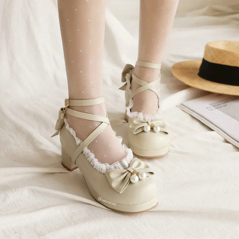 Lace Lolita Bow Shoes