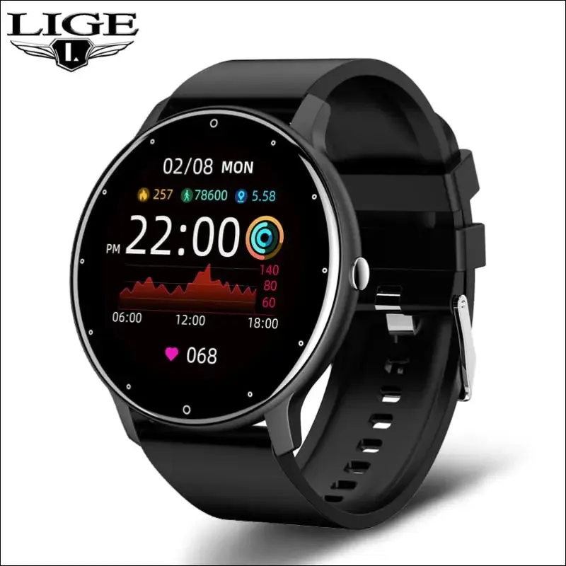 Lige 2022 new smart watch men full touch screen sport fitness watch ip67 waterproof bluetooth
