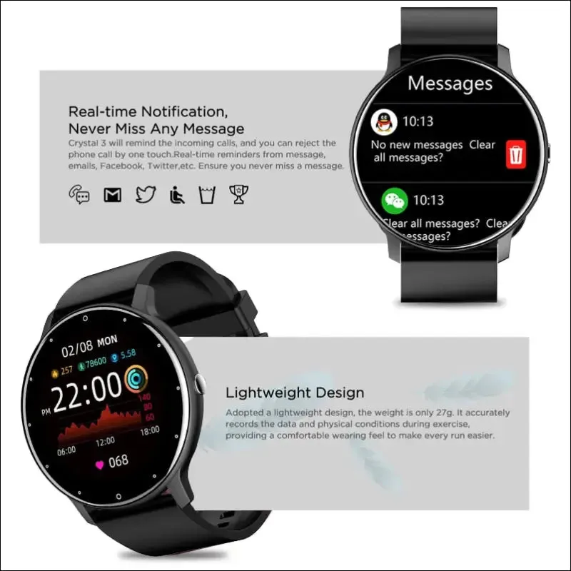 Lige 2022 new smart watch men full touch screen sport fitness watch ip67 waterproof bluetooth