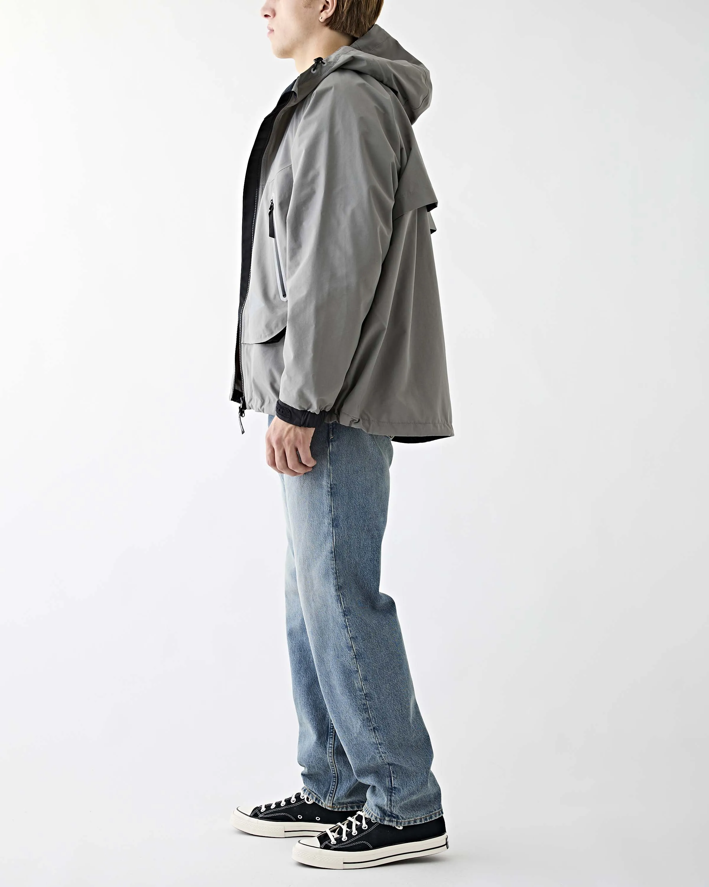 Loose Fitting Rain Jacket Grey