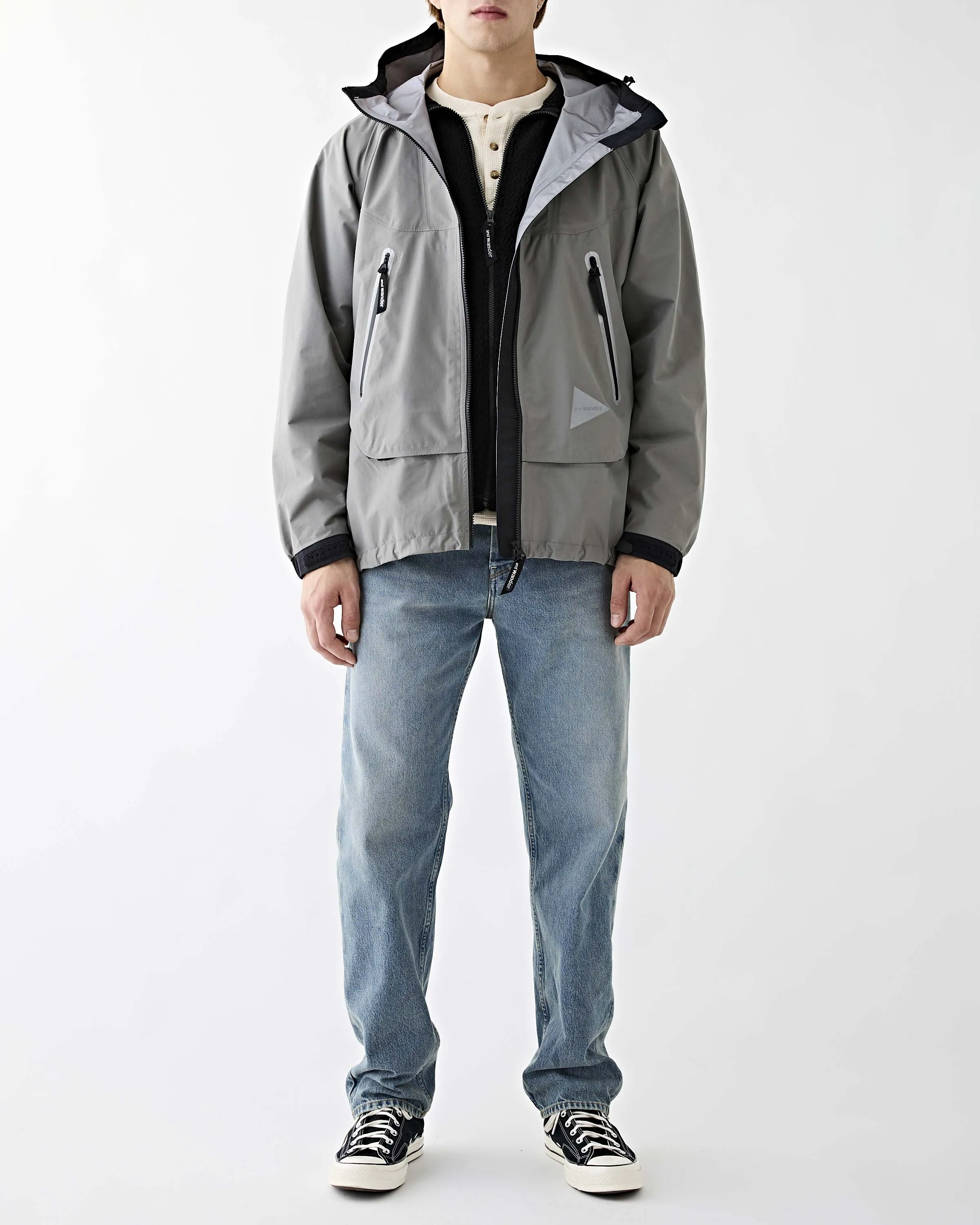 Loose Fitting Rain Jacket Grey