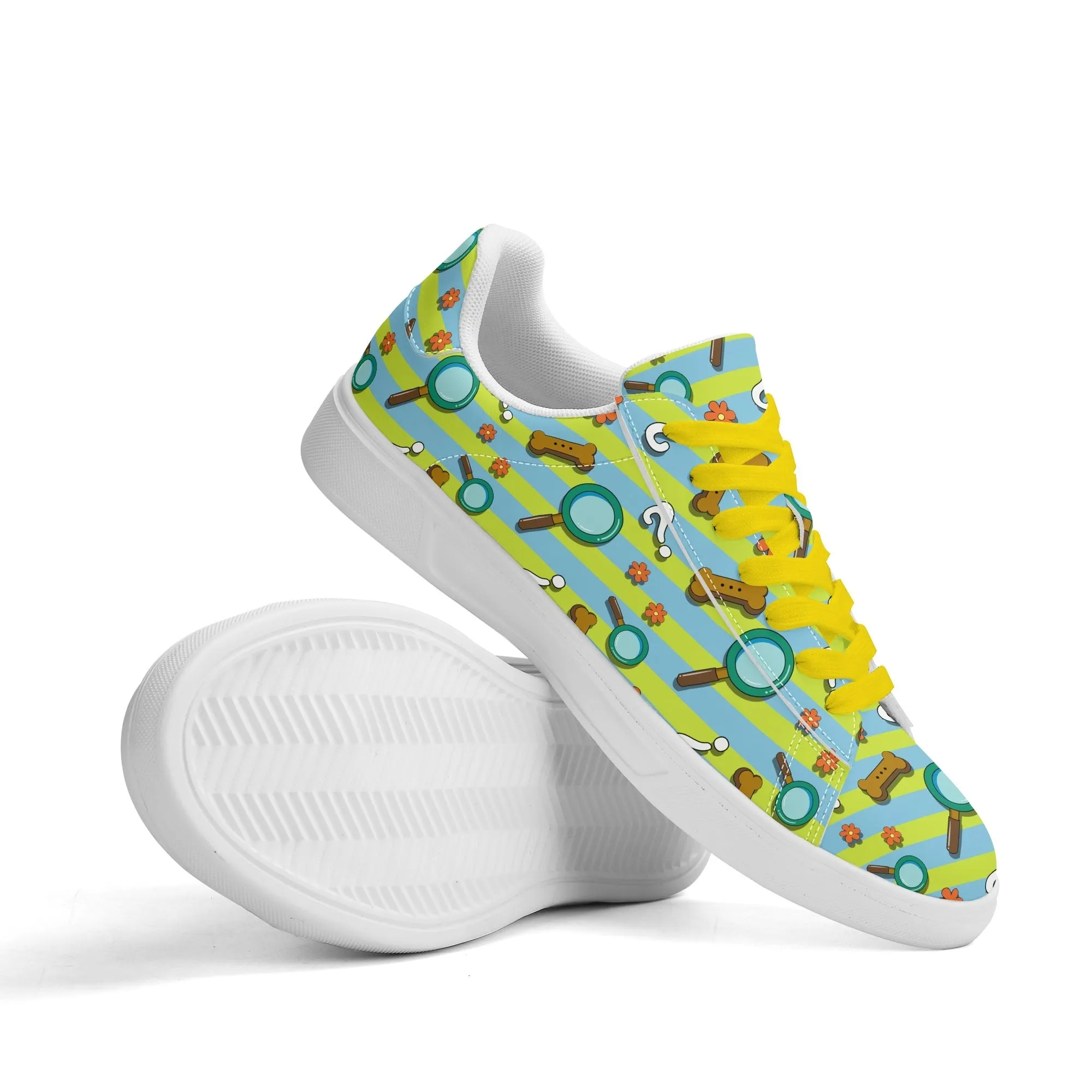 Mystery Cutie Unisex Low Top Leather Kicks