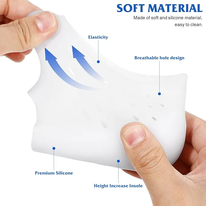 New Healifty Invisible Height Increase Insole Heel Silicone Gel Inserts Socks Wearable Cushion for Men and Women (5.5cm)
