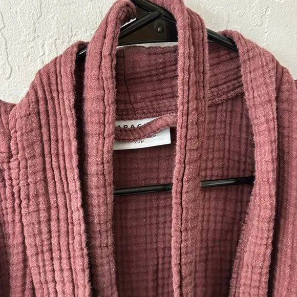 Parachute Purple Burgundy Cloud Cotton Waffle Belted Robe XS