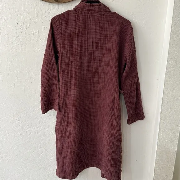 Parachute Purple Burgundy Cloud Cotton Waffle Belted Robe XS