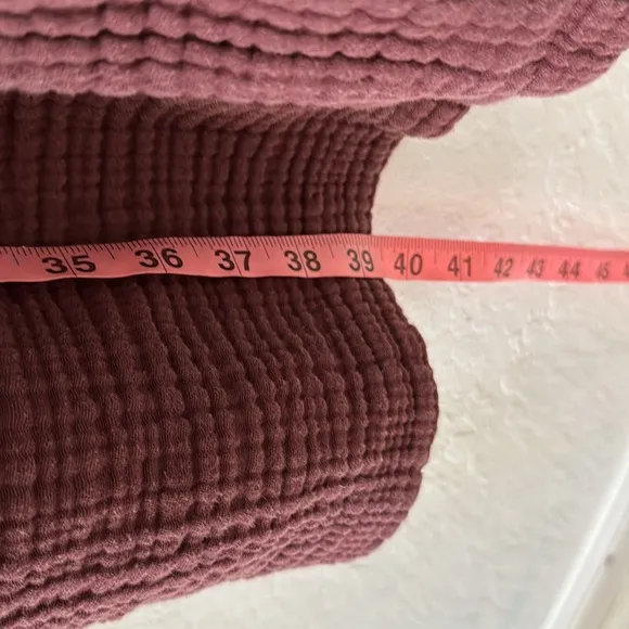 Parachute Purple Burgundy Cloud Cotton Waffle Belted Robe XS