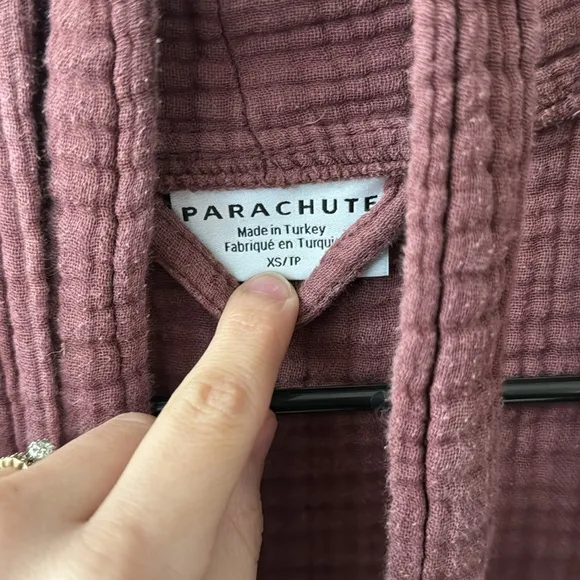 Parachute Purple Burgundy Cloud Cotton Waffle Belted Robe XS