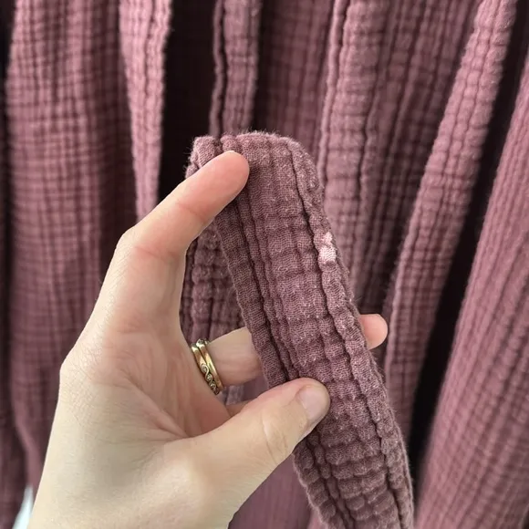 Parachute Purple Burgundy Cloud Cotton Waffle Belted Robe XS