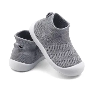 PHIXON Baby Shoes Boy Girl Toddler Shoes Baby Trainers Infant Toddler Boys Girls Shoes Breathable Soft Sole Non Slip Toddler Sneakers Baby First Walking Shoes 6 9 12 18 24 Months Grey