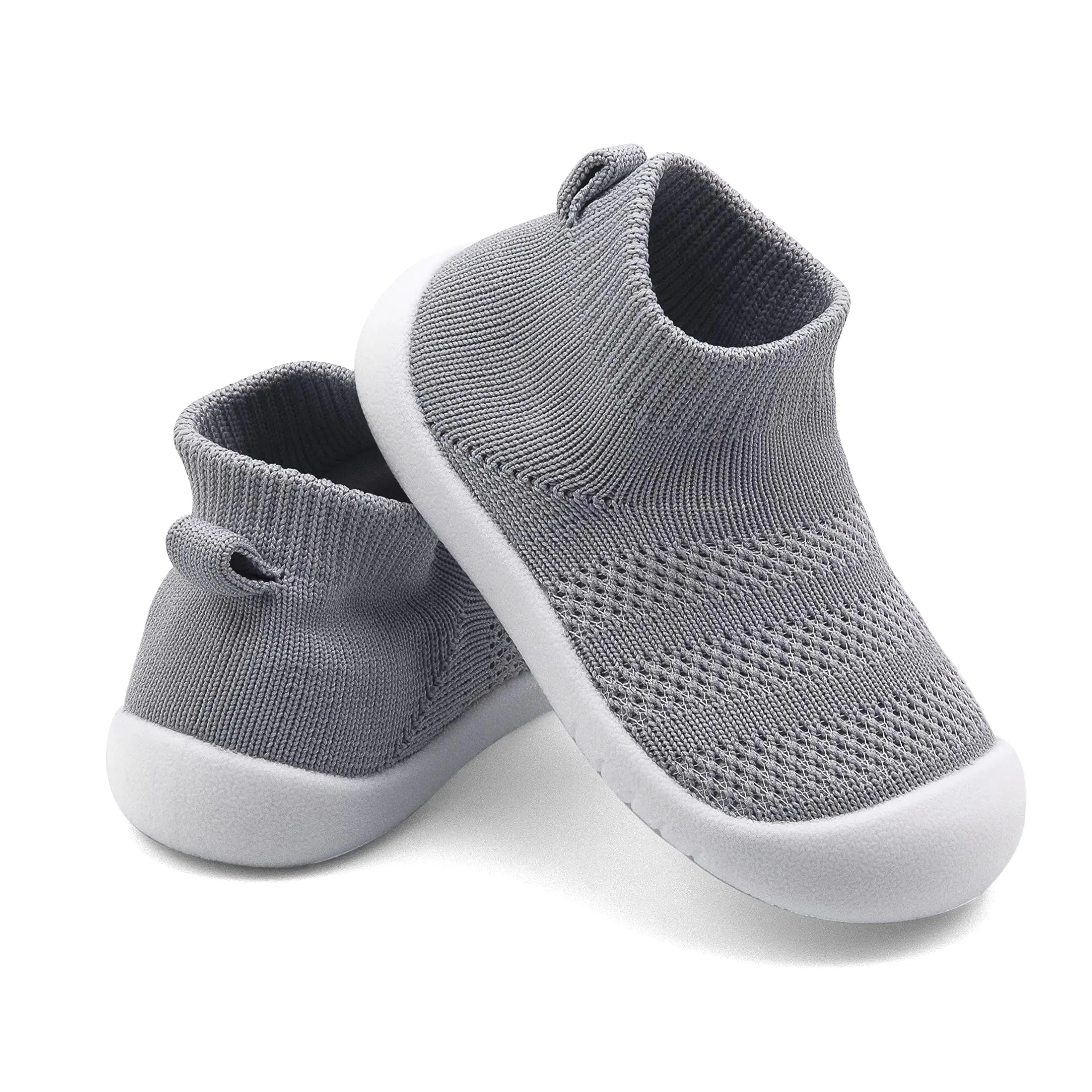 PHIXON Baby Shoes Boy Girl Toddler Shoes Baby Trainers Infant Toddler Boys Girls Shoes Breathable Soft Sole Non Slip Toddler Sneakers Baby First Walking Shoes 6 9 12 18 24 Months Grey