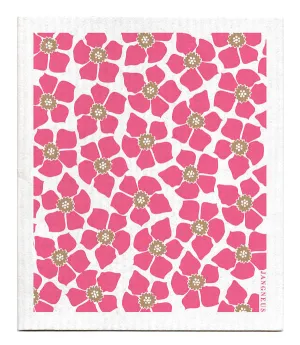Pink Daffodil Swedish Dish Cloth