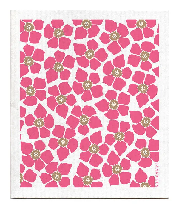 Pink Daffodil Swedish Dish Cloth