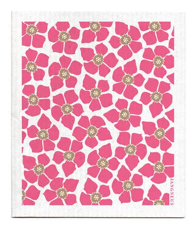 Pink Daffodil Swedish Dish Cloth