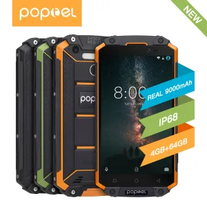 POPTEL P9000 MAX Smart Phone -  5.5 Inch, Dustproof, Shockproof, Waterproof - Orange