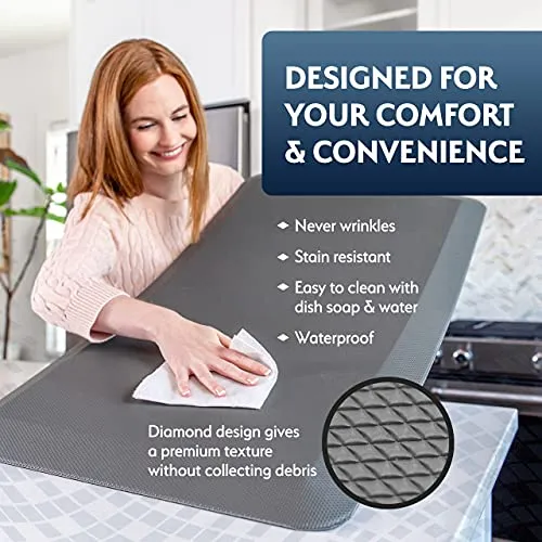 Sky Solutions Anti Fatigue Mat - Cushioned 3/4 Inch Comfort Floor Mats for Kitchen, Home Office & Garage - Anti Fatigue Mat for Standing Desk Office (20" x 32", Black)
