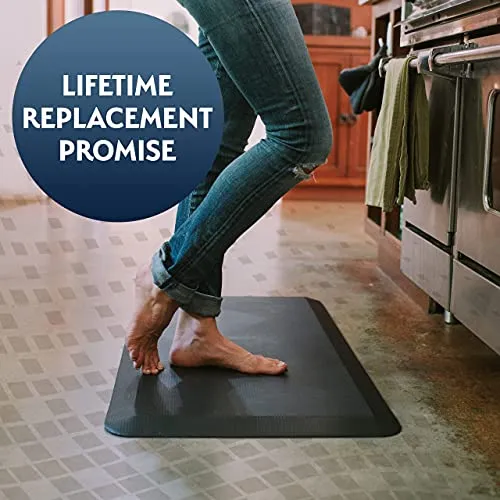 Sky Solutions Anti Fatigue Mat - Cushioned 3/4 Inch Comfort Floor Mats for Kitchen, Home Office & Garage - Anti Fatigue Mat for Standing Desk Office (20" x 32", Black)