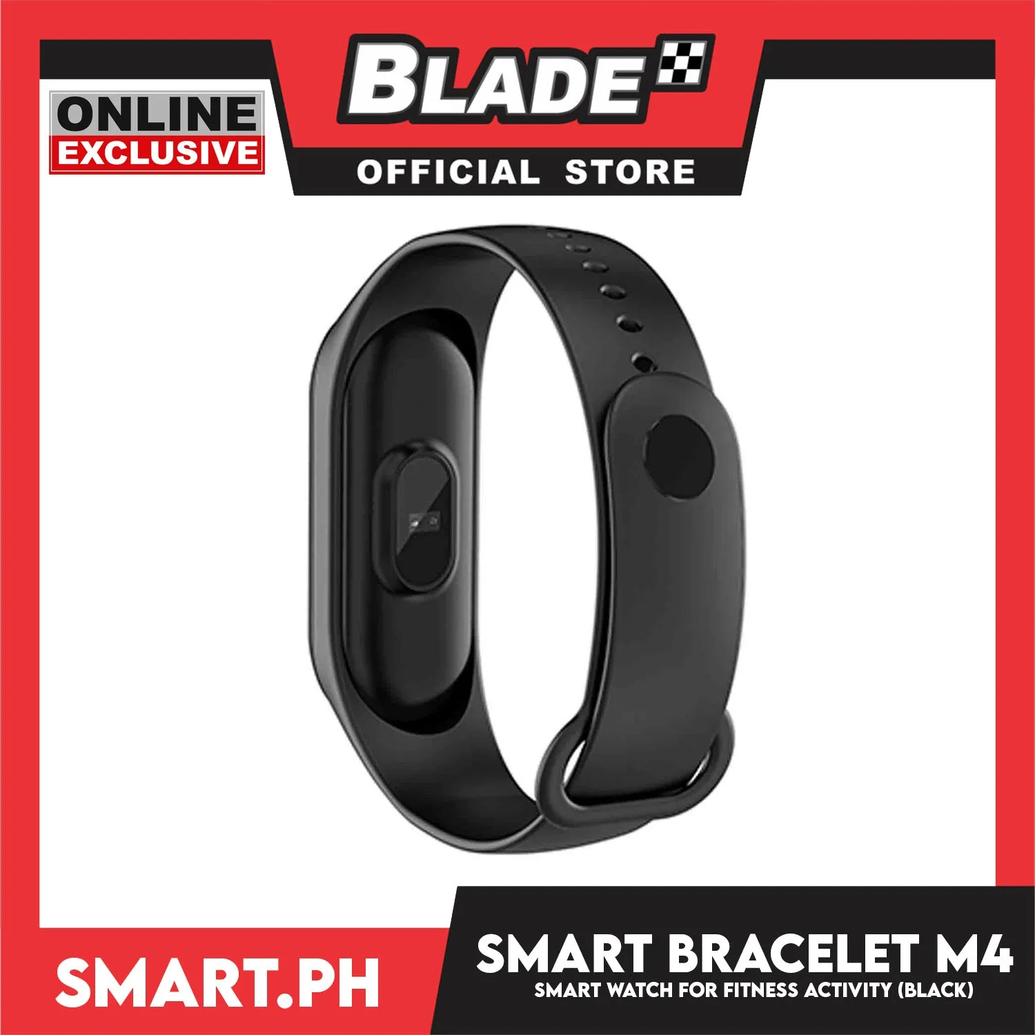 Smart Bracelet M4 Fitness Tracker Smart Watch (Black) Wristband for Health Monitoring