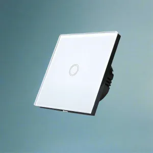 Smart Wi-Fi Touch 1-Gang Light Switch – Voice-Controlled & App-Enabled (White, Black & Gold)