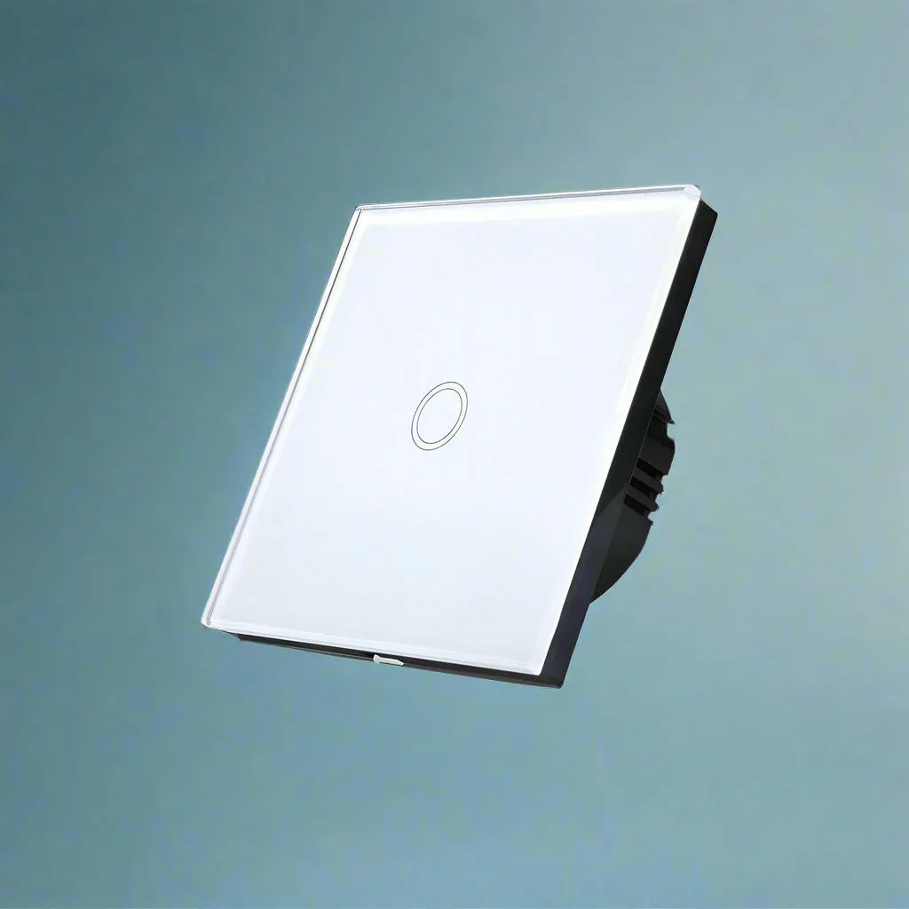Smart Wi-Fi Touch 1-Gang Light Switch – Voice-Controlled & App-Enabled (White, Black & Gold)