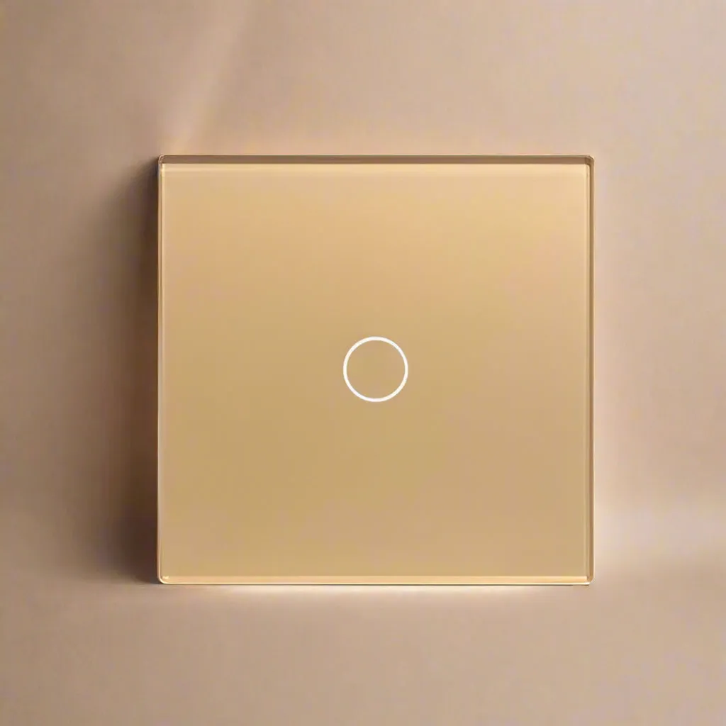 Smart Wi-Fi Touch 1-Gang Light Switch – Voice-Controlled & App-Enabled (White, Black & Gold)