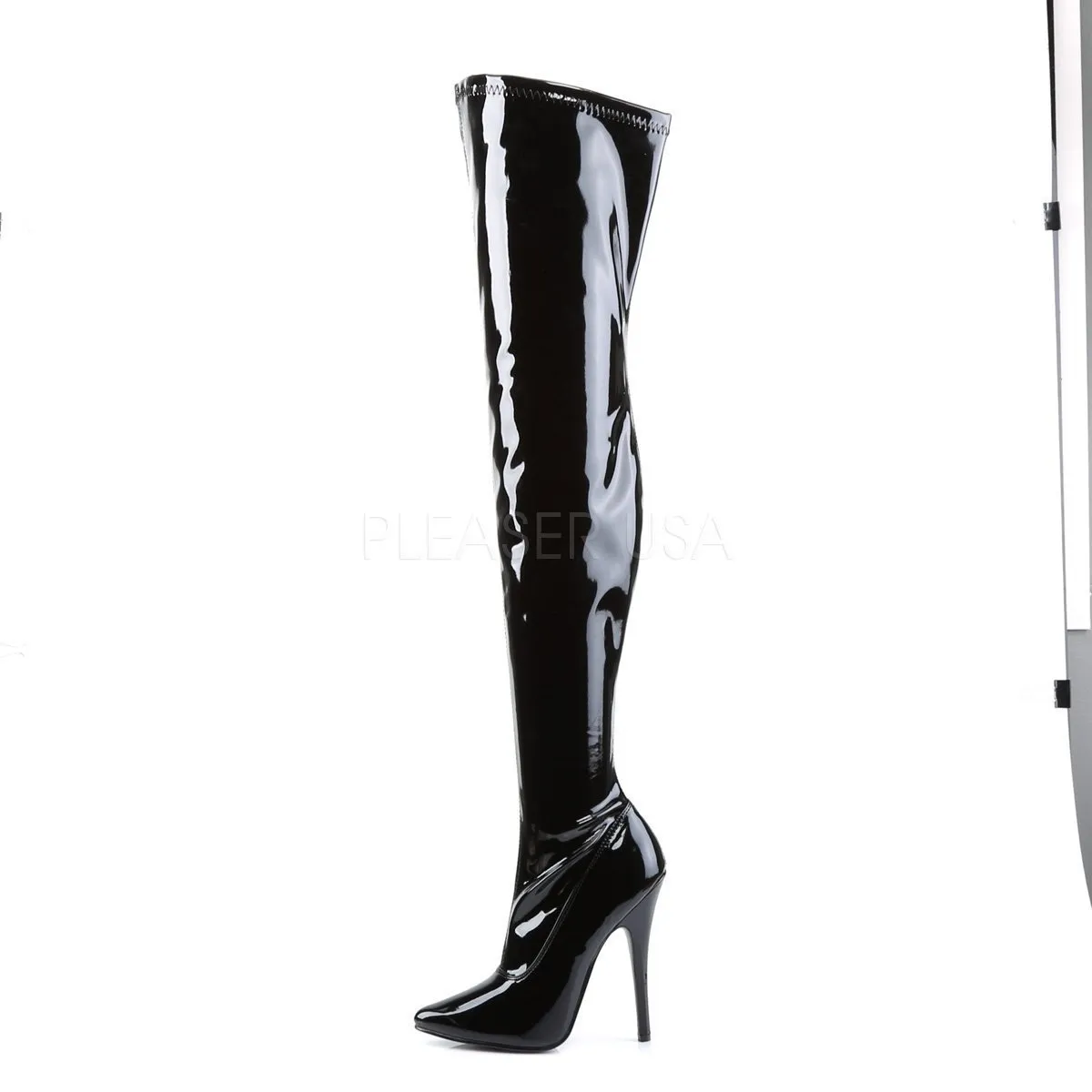 SS-DOMINA-3000 Thigh Boot | Black Patent
